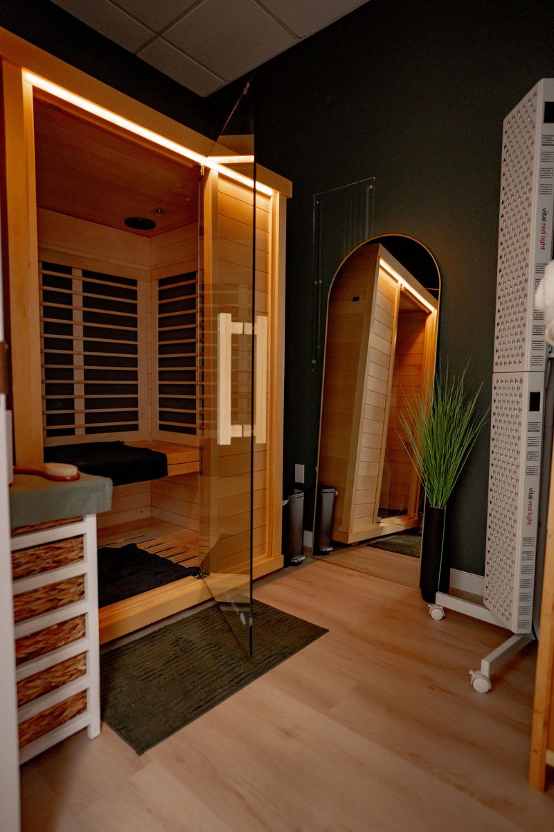 Infrared sauna at the Nuvitru Austin clinic